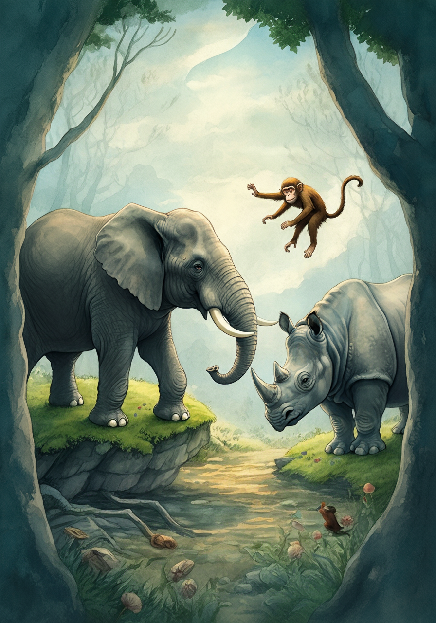 [THE ELEPHANT and the MONKEY of JUPITER.](#contents)