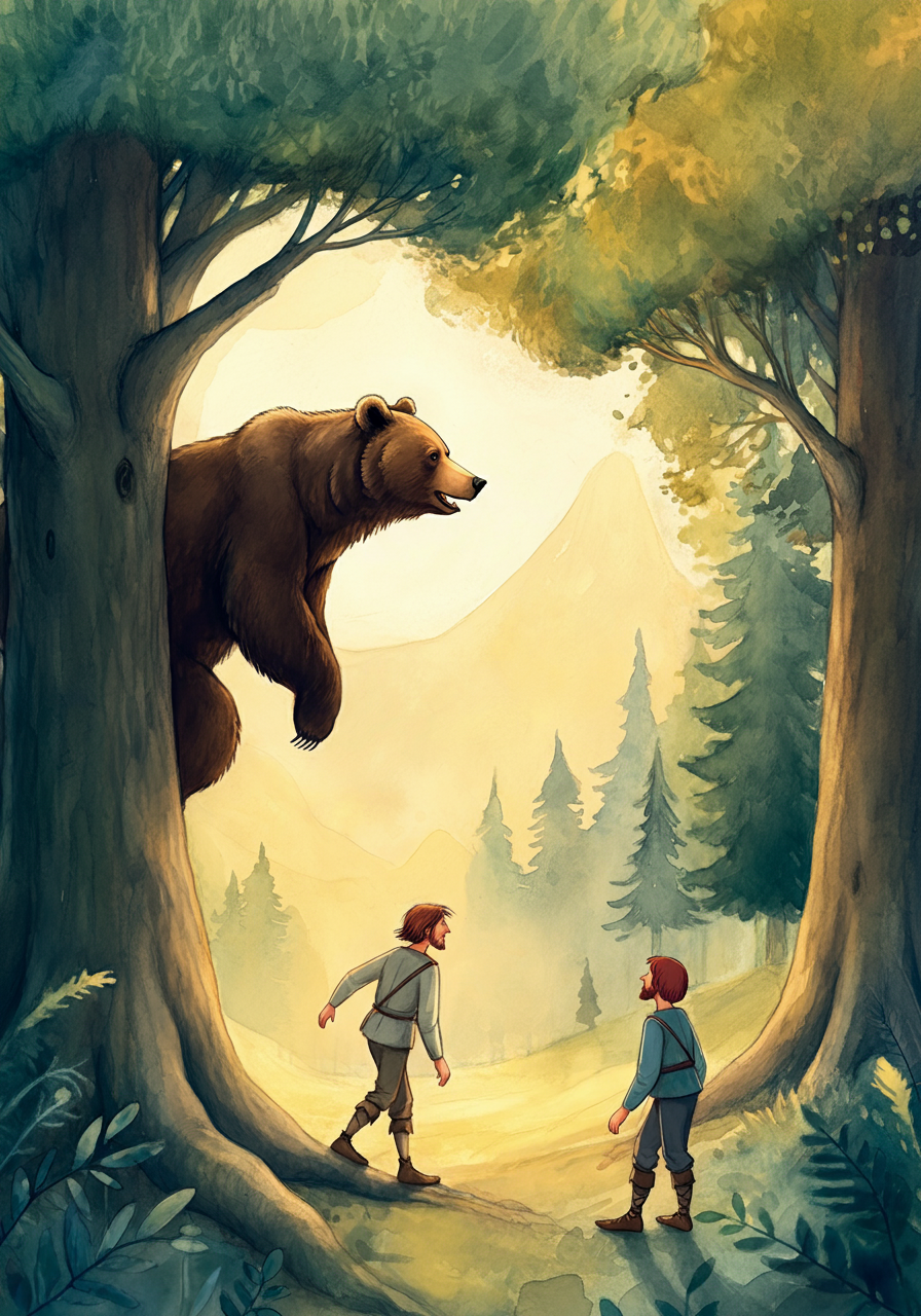 [THE TRAVELLERS and the BEAR.](#contents)