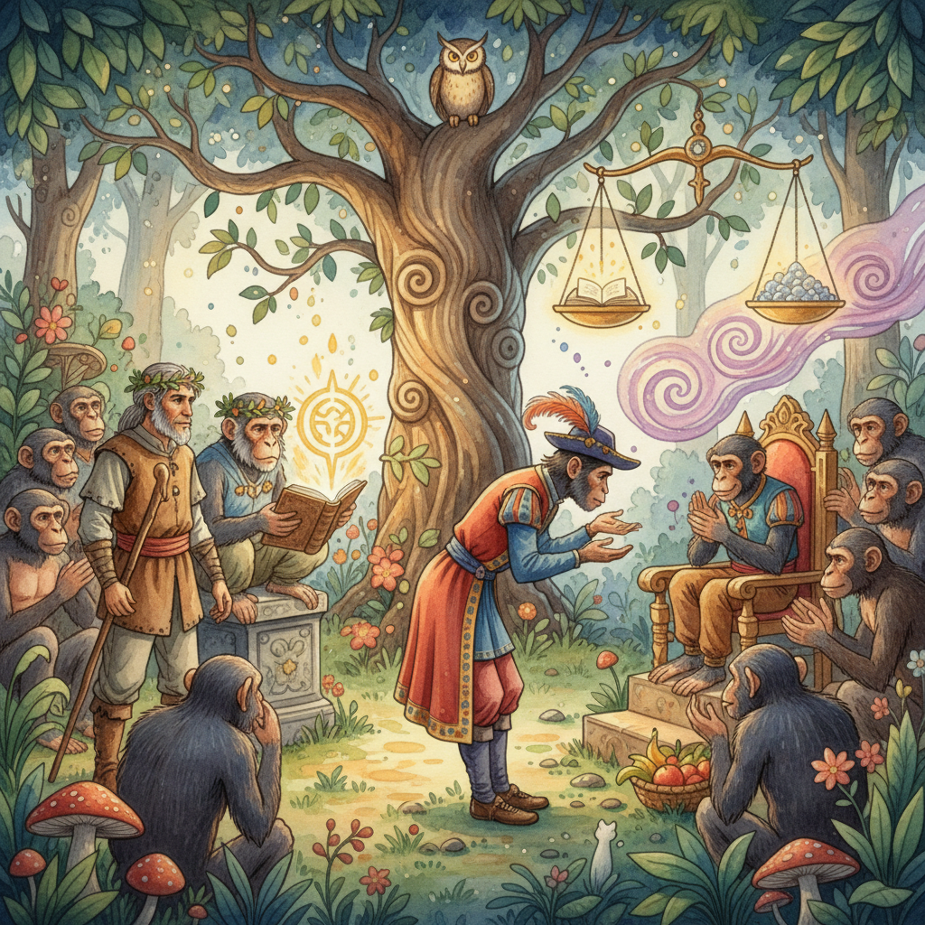 THE APES and THE TWO TRAVELLERS