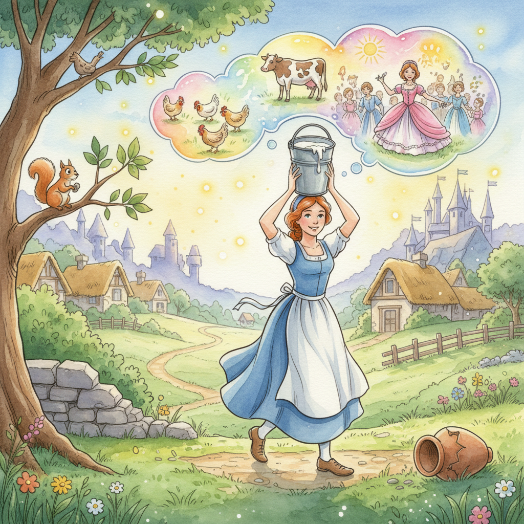 THE MILKMAID and HER PAIL