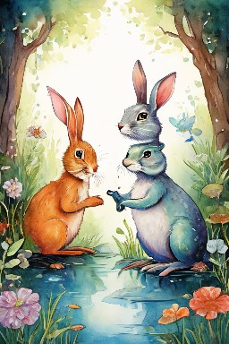 THE HARES and THE FROGS
