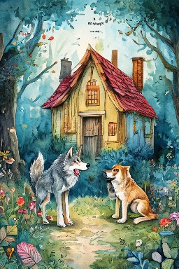 THE WOLF and THE HOUSE DOG
