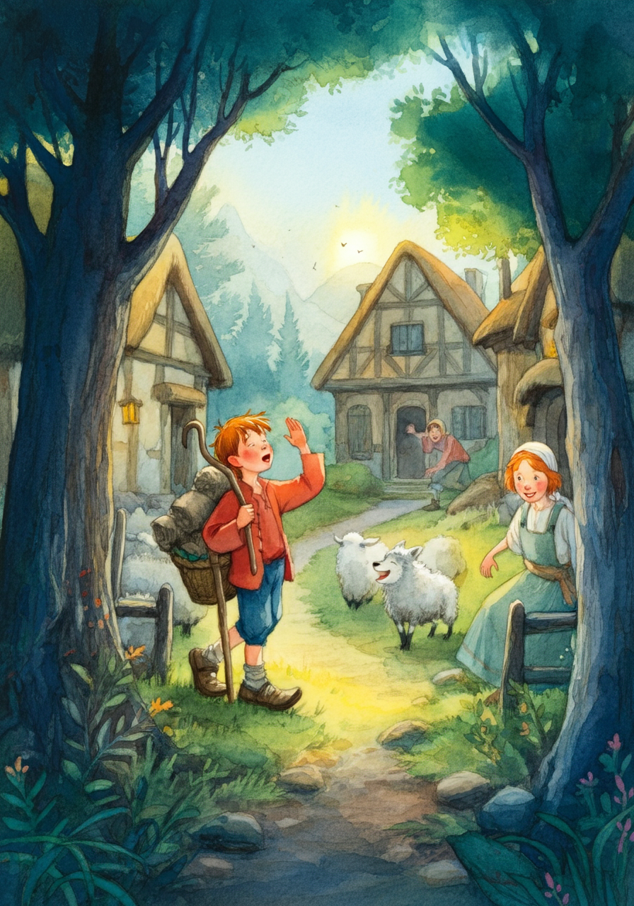 THE SHEPHERD BOY and THE WOLF