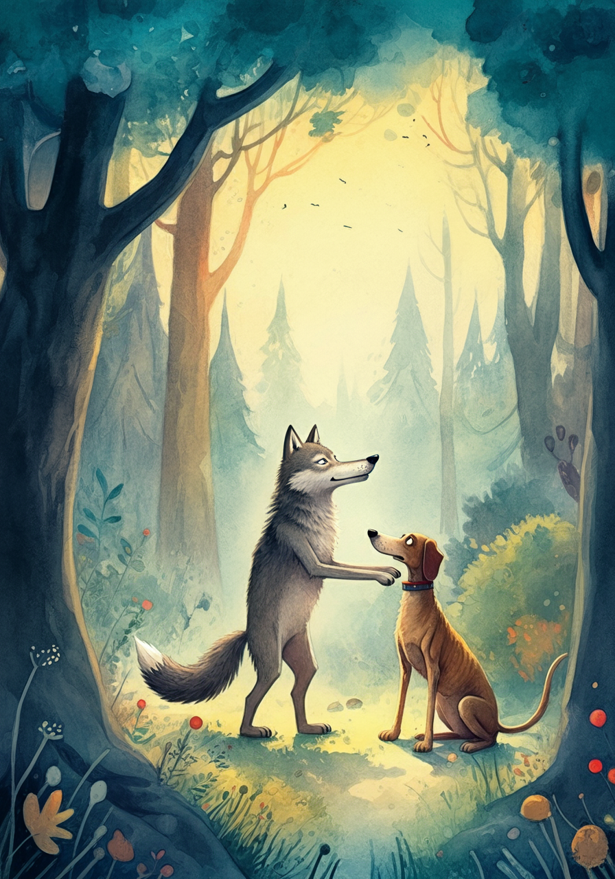 THE WOLF and THE LEAN DOG