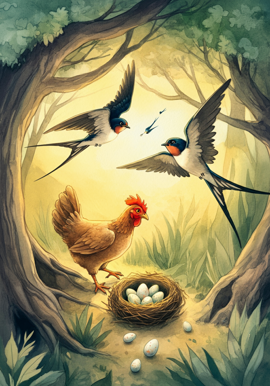 THE HEN and THE SWALLOW
