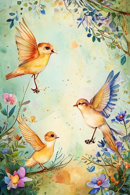 THE LARK and HER YOUNG ONES