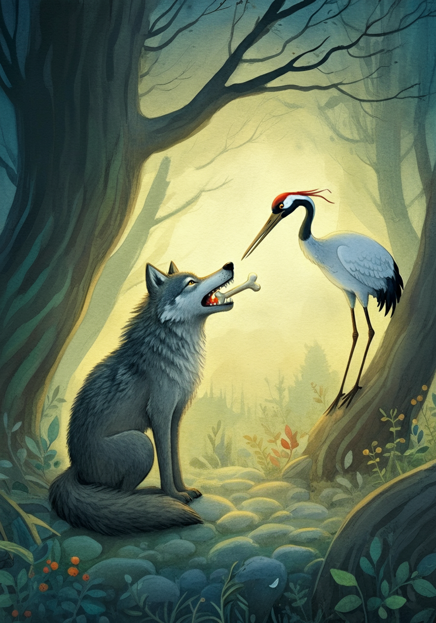 THE WOLF and THE CRANE