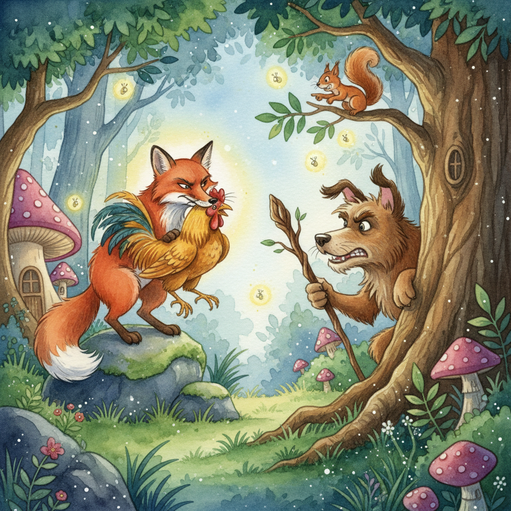 The Dog, the Cock, and the Fox