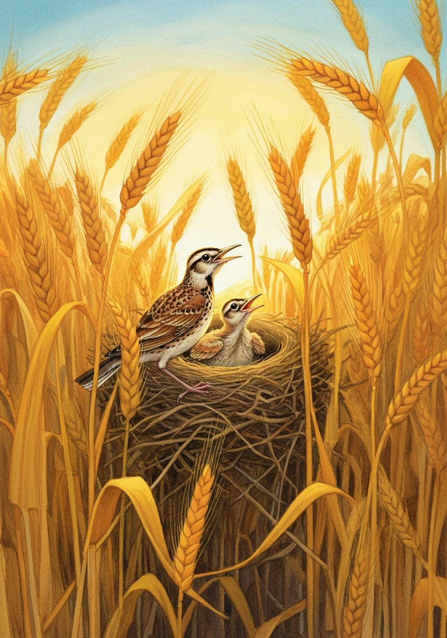 The Lark and Her Young Ones