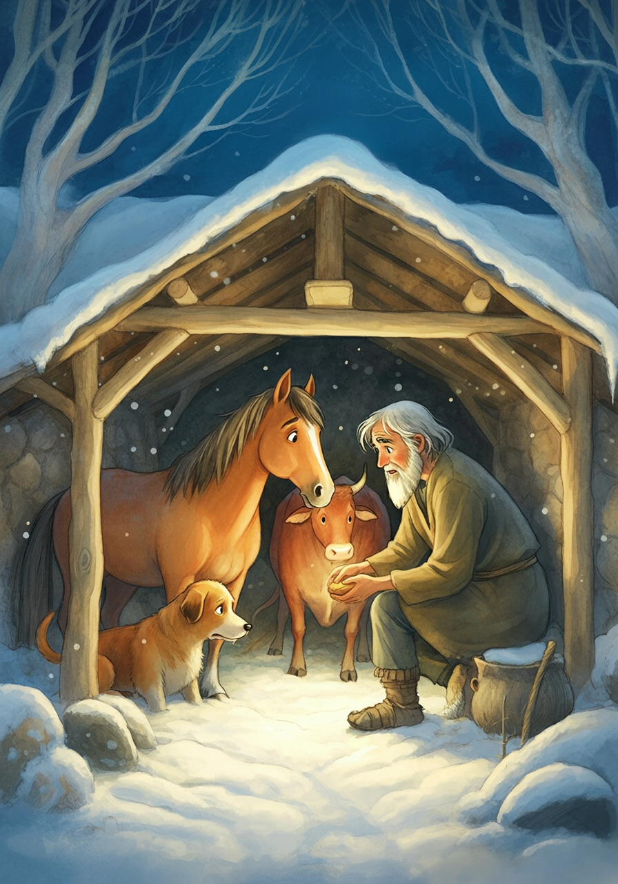 The Man, the Horse, the Ox, and the Dog