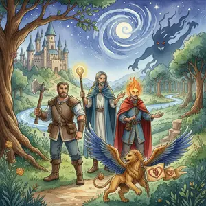 THE BROAD MAN, THE TALL MAN, and THE MAN with EYES of FLAME