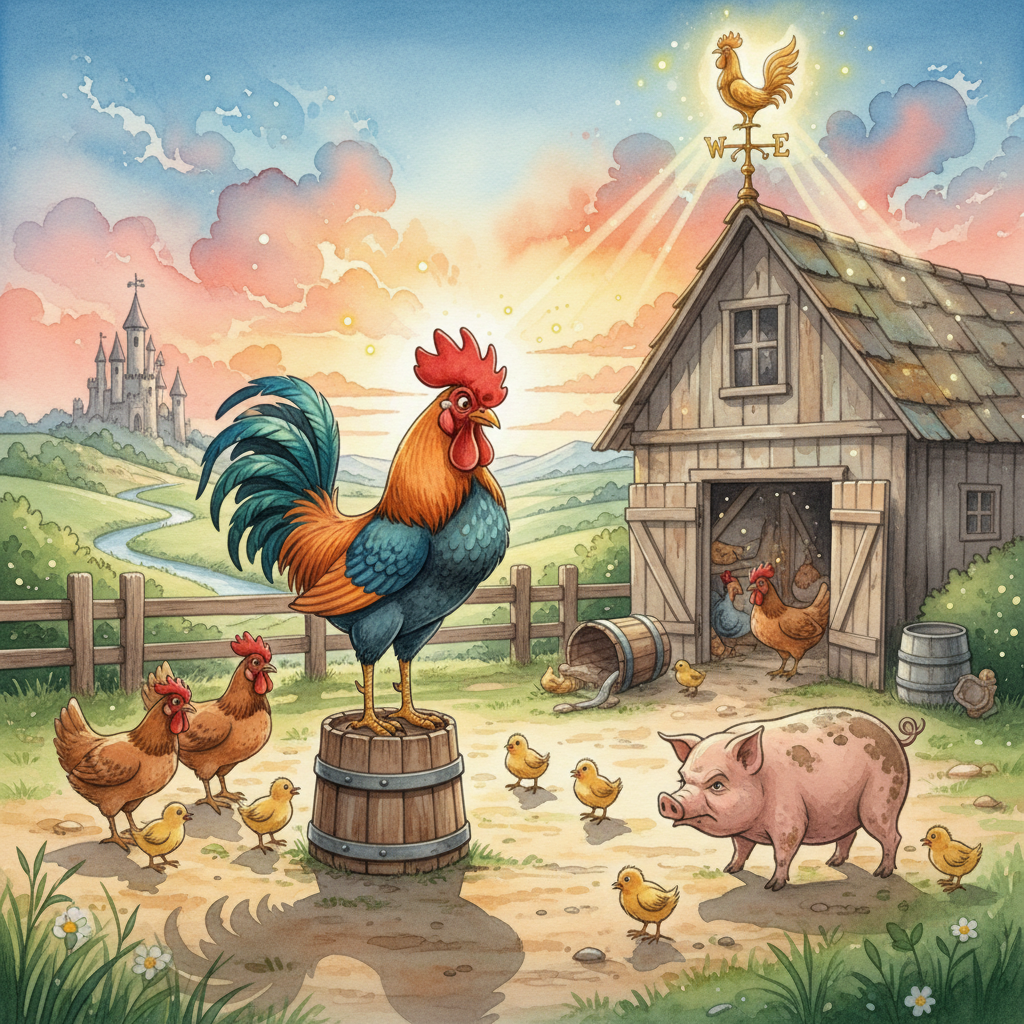 The Farmyard Cock and the Weathercock