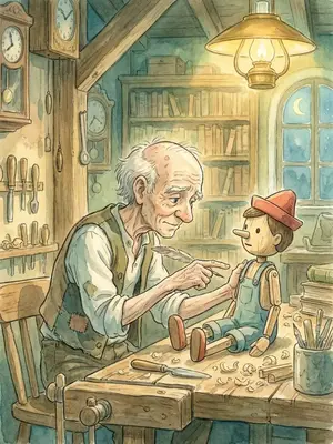 GEPPETTO NAMES HIS PUPPET PINOCCHIO