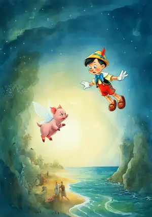 PINOCCHIO FLIES to the SEASHORE