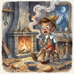 PINOCCHIO'S FEET BURN to CINDERS