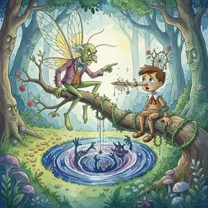 THE TALKING-CRICKET SCOLDS PINOCCHIO