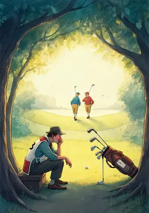 THE FABLE of THE CADDY WHO HURT HIS HEAD WHILE THINKING
