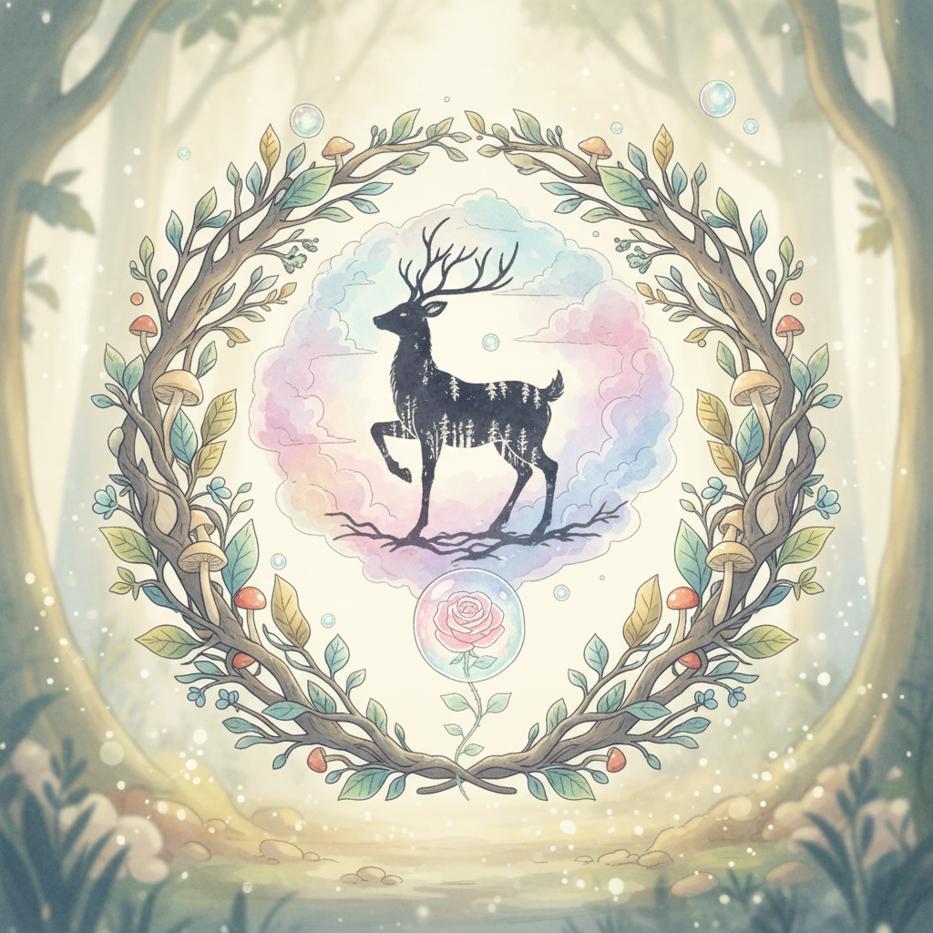 Ghibli-style decorative element for i 085.