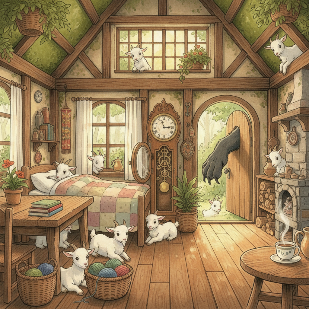 THE WOLF and THE SEVEN LITTLE KIDS