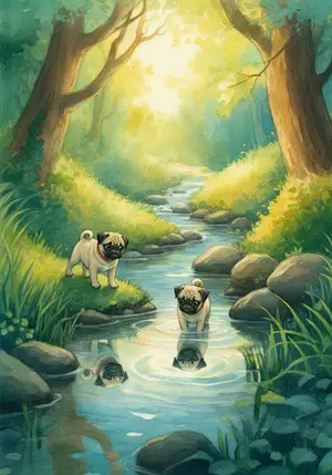 THE PUG DOG and HIS SHADOW