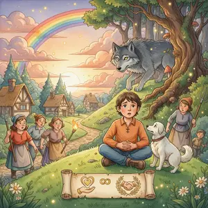 THE SHEPHERD BOY and THE WOLF