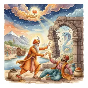 THE FAKÍR NÁNAKSÁ SAVES THE MERCHANT’S LIFE