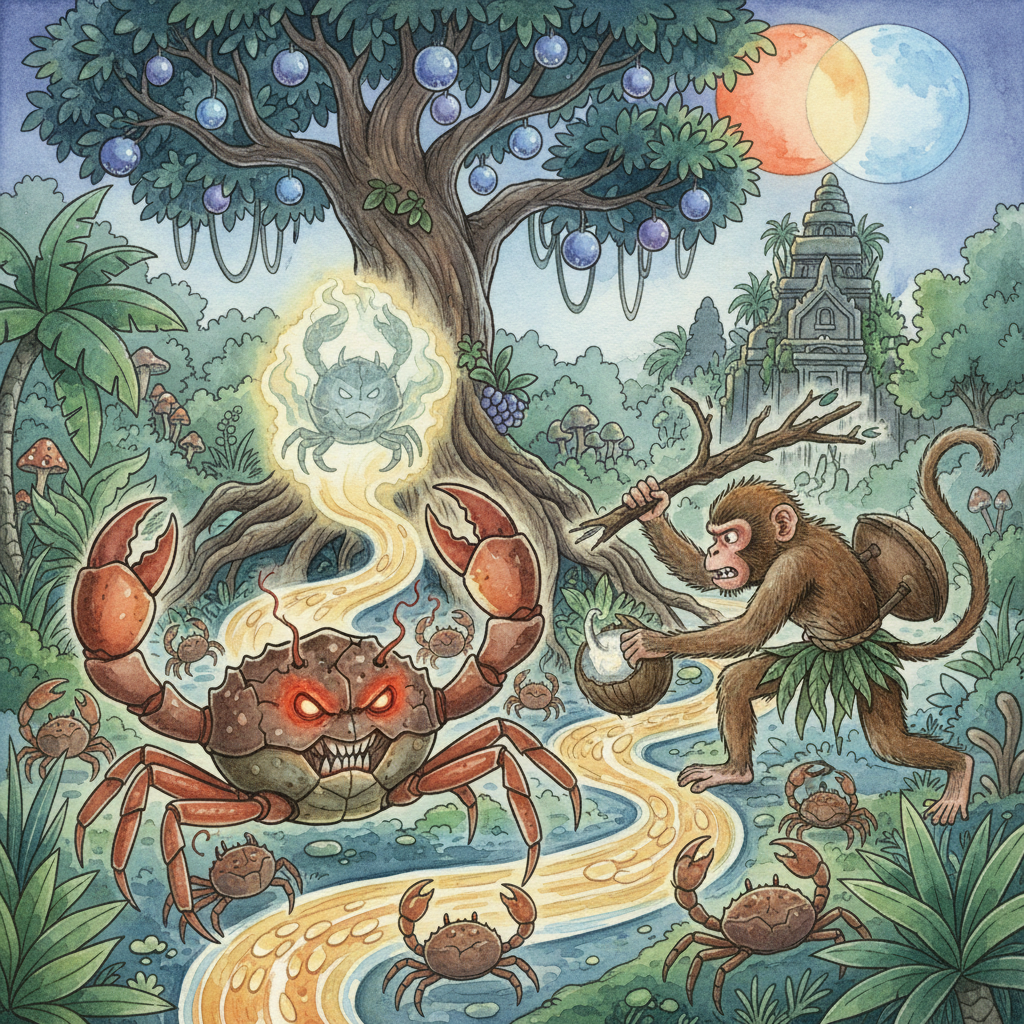 Battle of the Monkey and the Crab