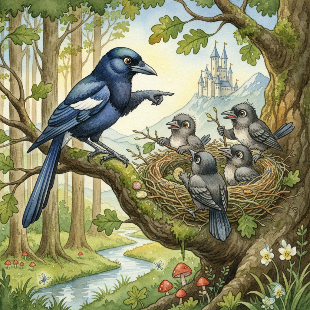 The Magpie and Her Children