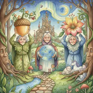 The Three Little Crones, Each with Something Big