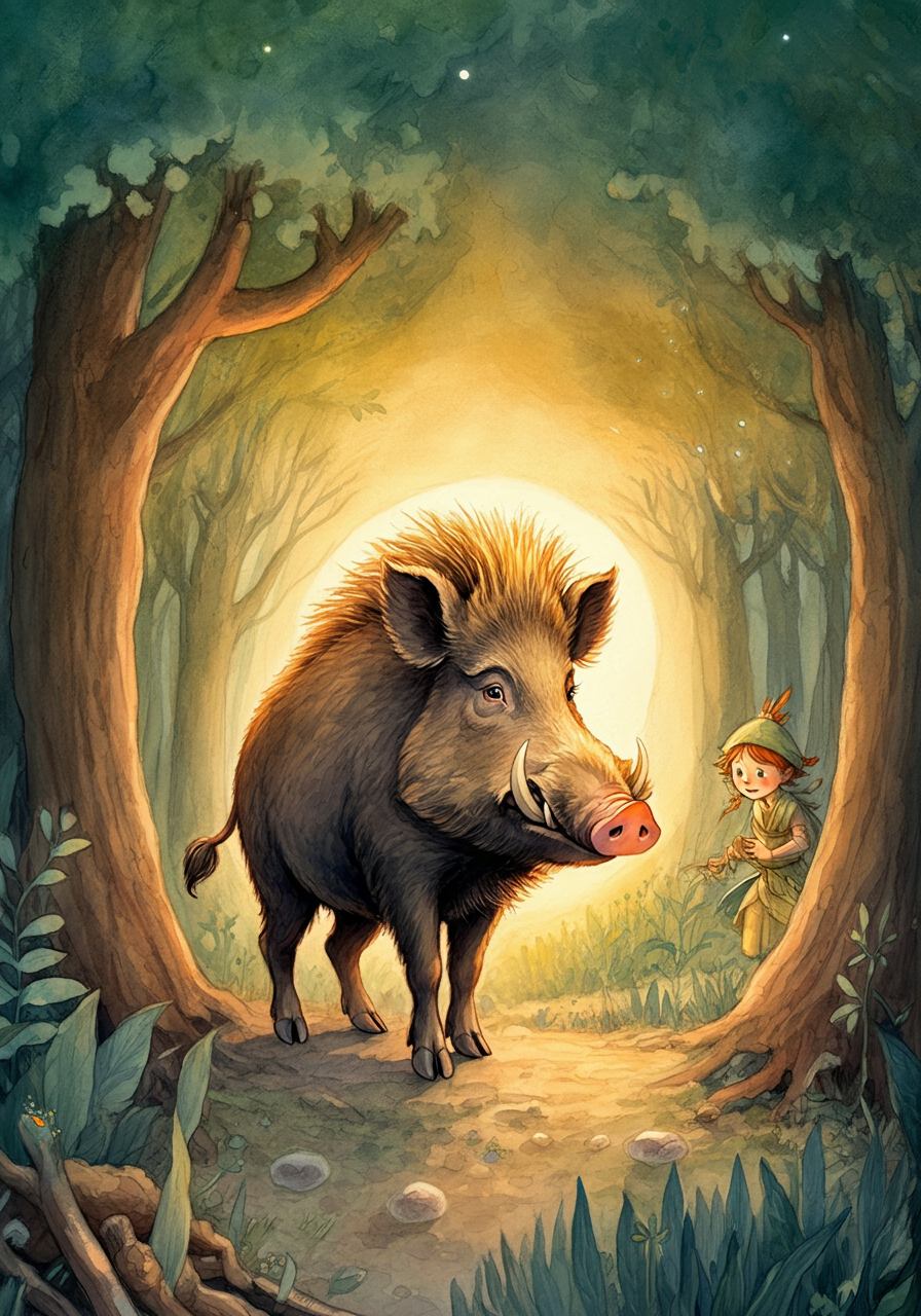 THE BOAR with THE GOLDEN BRISTLES