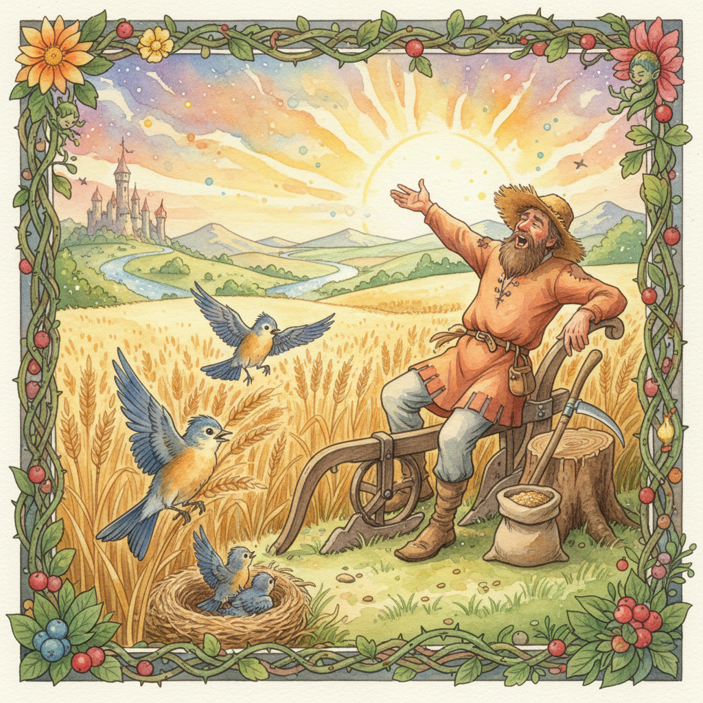 L’ALOUETTE ET SES PETITS, AVEC LE MAITRE D’UN CHAMP