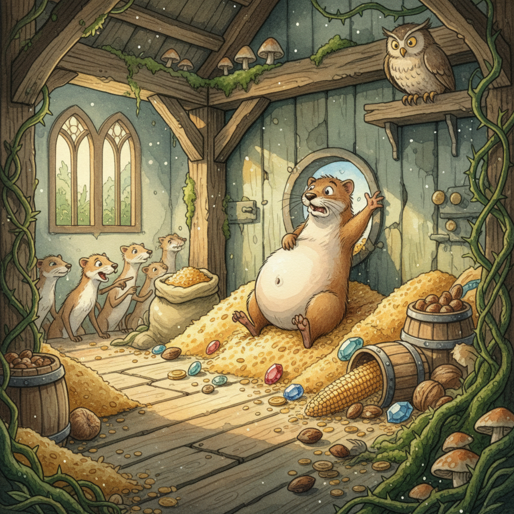 LA BELETTE ENTRÉE DANS UN GRENIER