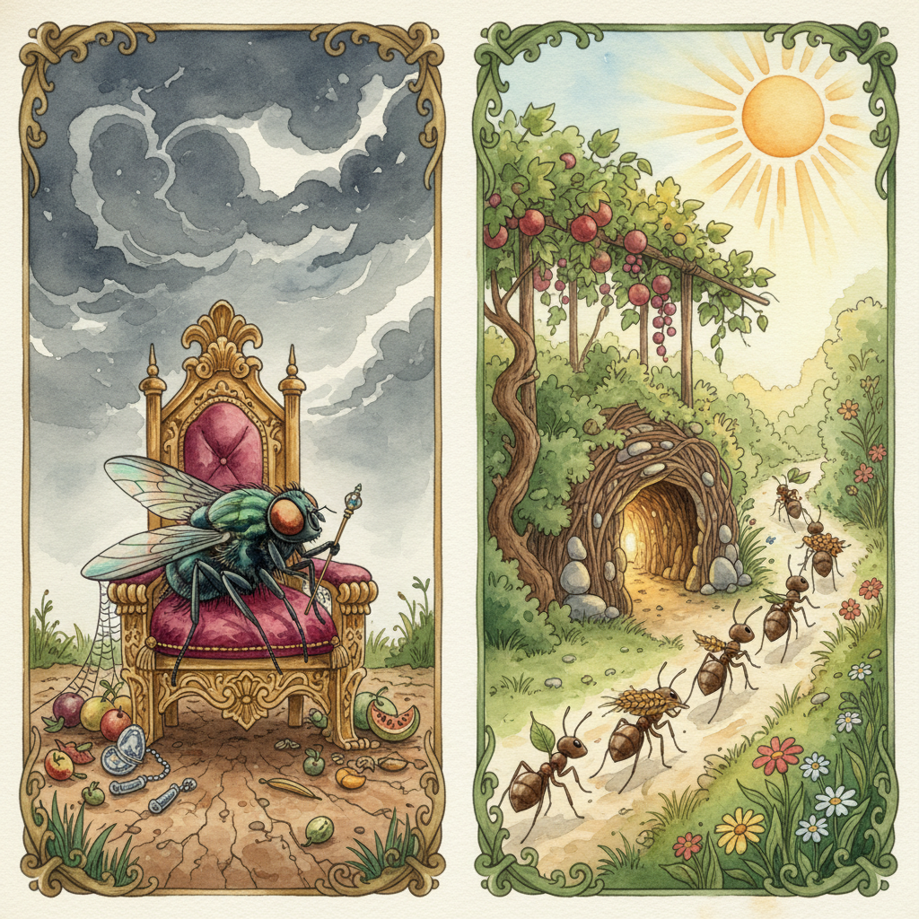 LA MOUCHE ET LA FOURMI