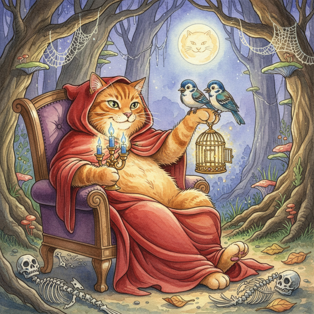 LE CHAT ET LES DEUX MOINEAUX