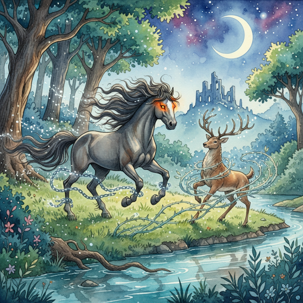 LE CHEVAL S’ÉTANT VOULU VENGER DU CERF