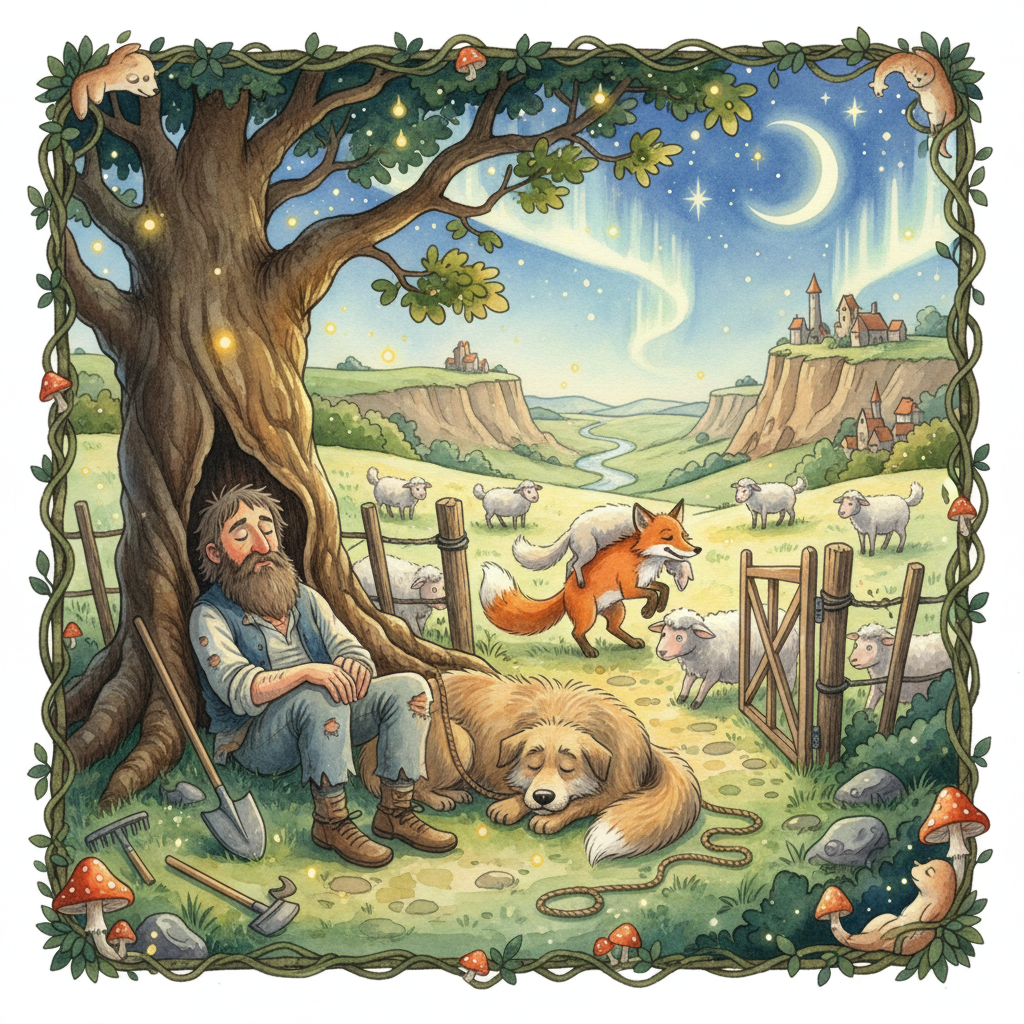 LE FERMIER, LE CHIEN ET LE RENARD