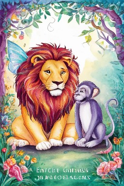 LE LION, LE SINGE ET LES DEUX ANES