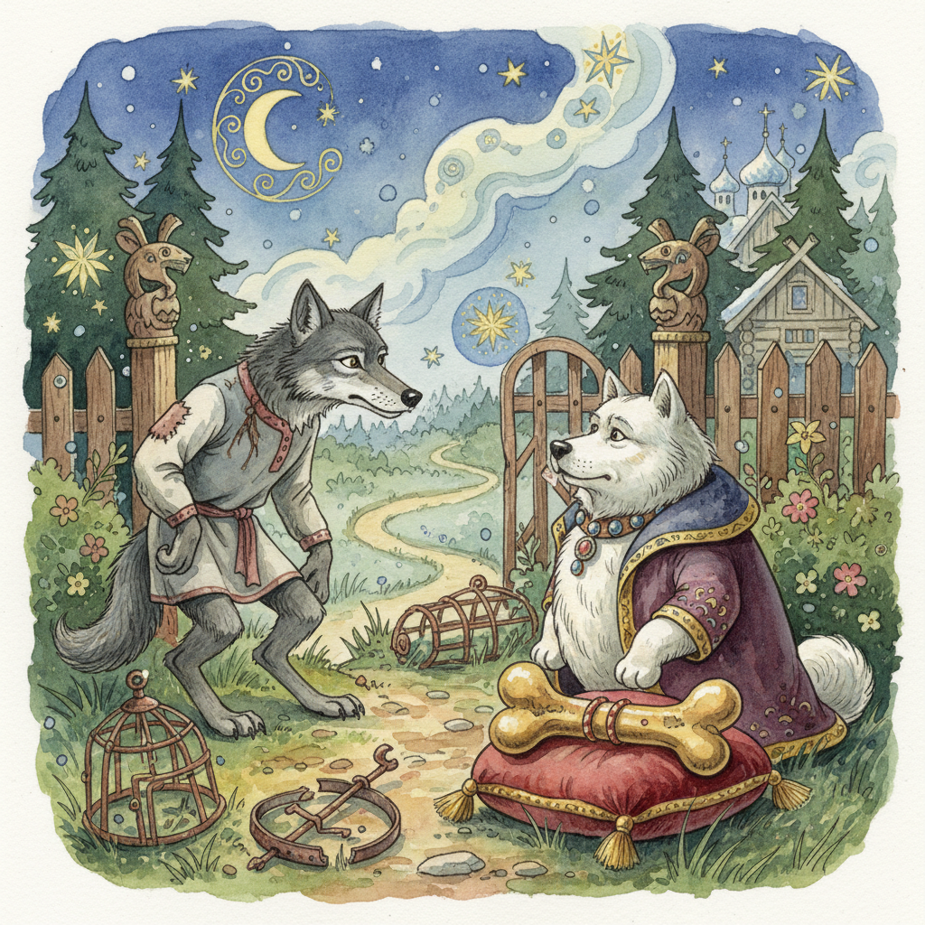 LE LOUP ET LE CHIEN MAIGRE